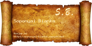 Soponyai Bianka névjegykártya